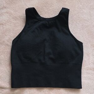H&M Small Black Ribbed Tank Top -padded